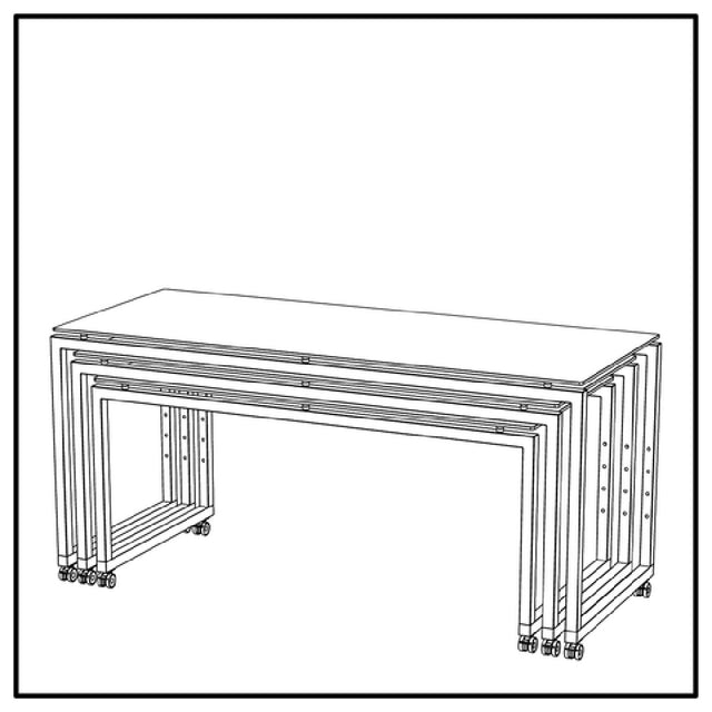 BauscherHepp VE-81094 Venta® Buffet Table (set Of Three Tables) On Castors With Integrated Height Adjustment