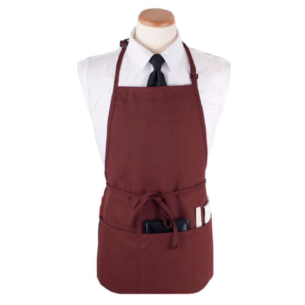 John Ritzenthaler Company CL3PBIABGFP Chef Revival® Bib Apron 26" X 23" Long 3 Front Pockets And Pen Pocket