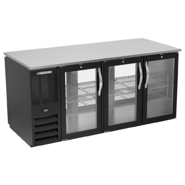 Beverage Air BB72HC-G-PT-B - Refrigerated Back Bar Pass-Thru Storage Cabinet, Three-section