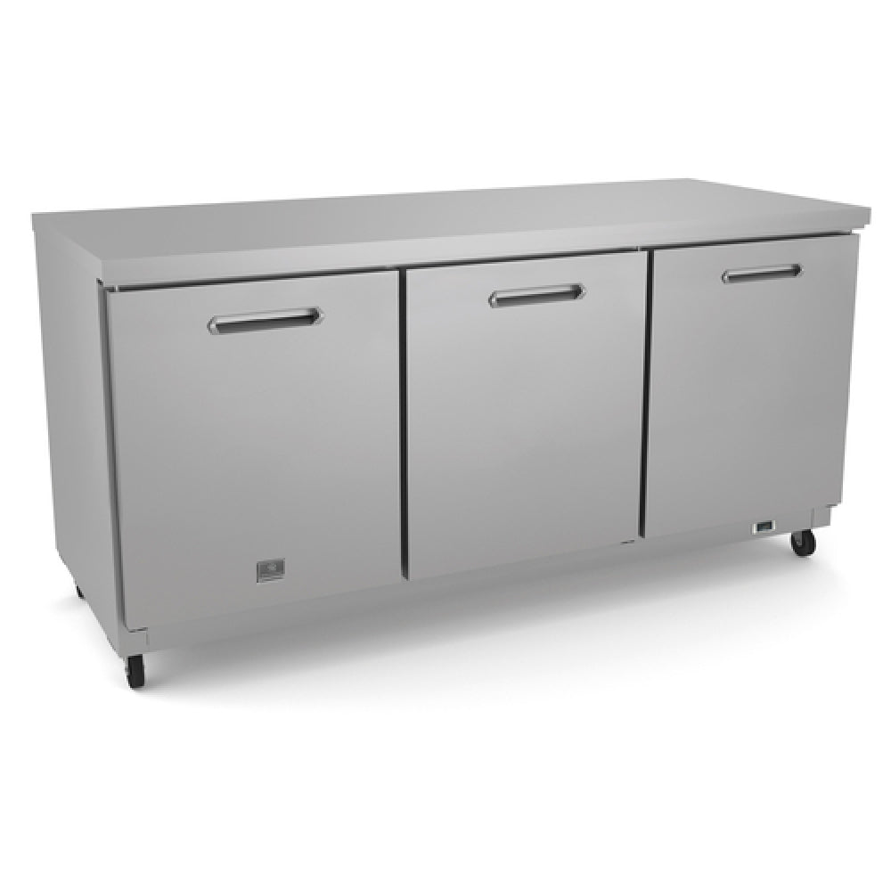 Kelvinator KCHUC72R (738292) 3-solid Hinged Door Undercounter Refrigerator