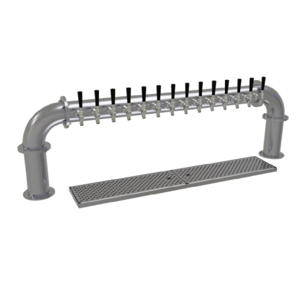 Glastender PP-14-SS Pipe Pass-Thru Draft Dispensing Tower Countertop (14) Stainless Steel Faucets (handles Not Included)