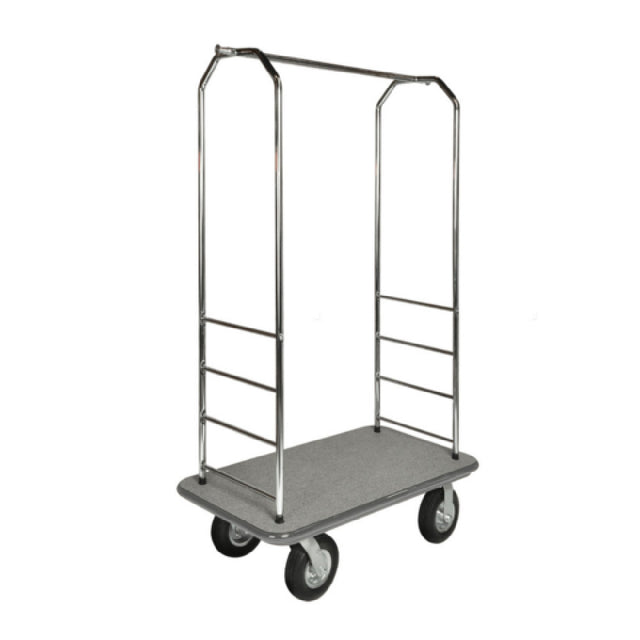 Central Specialties 2099GY-080-GRY Easy Mover™ Bellman's Cart 43"W X 23"D X 72-1/2"H 1" Stainless Steel Frame