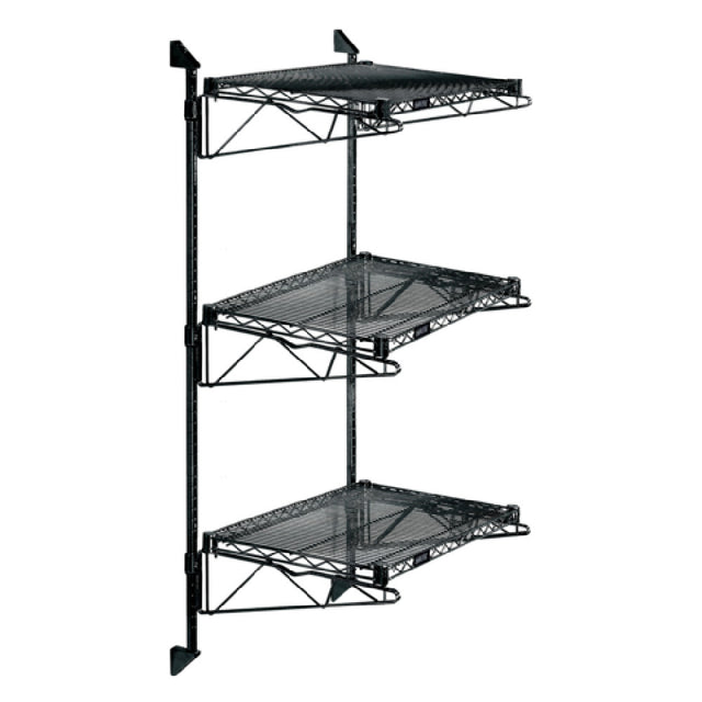 Quantum WC54-CB1472BK Cantilever Single Shelf Post Wall Mount (3) Wire Shelf (2) 54" Posts