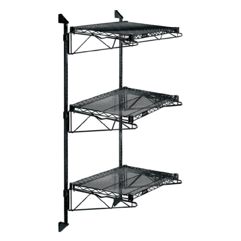 Quantum WC54-CB1836BK Cantilever Single Shelf Post Wall Mount (3) Wire Shelf (2) 54" Posts