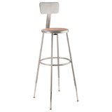 National Public Seating 6230HB NPS® Heavy Duty Steel Stool With Backrest 32"-39"