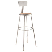 National Public Seating 6230HB NPS® Heavy Duty Steel Stool With Backrest 32"-39"