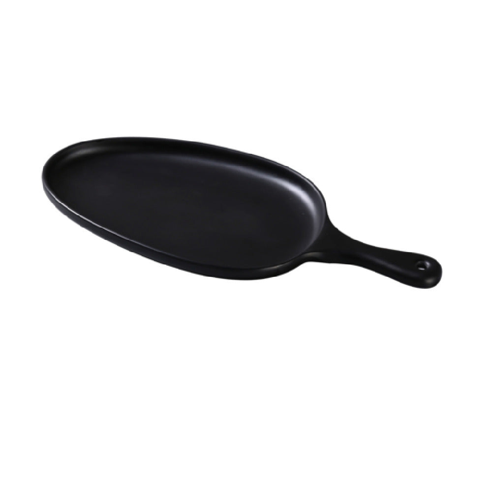 Yanco MO-809BK Moderne Pan Plate 15-1/2"L X 7-1/2"W X 1-1/4"H Organic Shaped