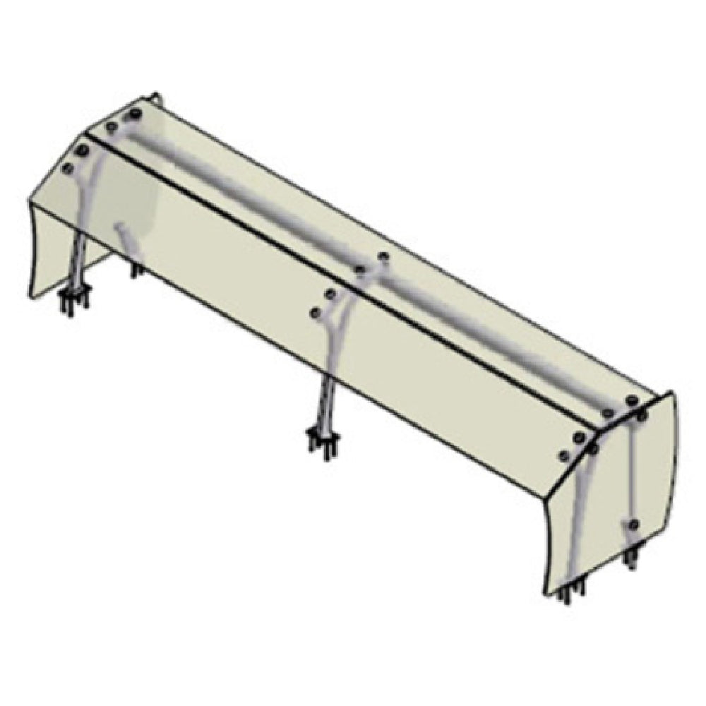 Atlas Metal VGG7-EP4-LT-4 Gardian™ Sneeze Guard 62-3/4"W Self-service Protector With 8-1/2" Top Shelf