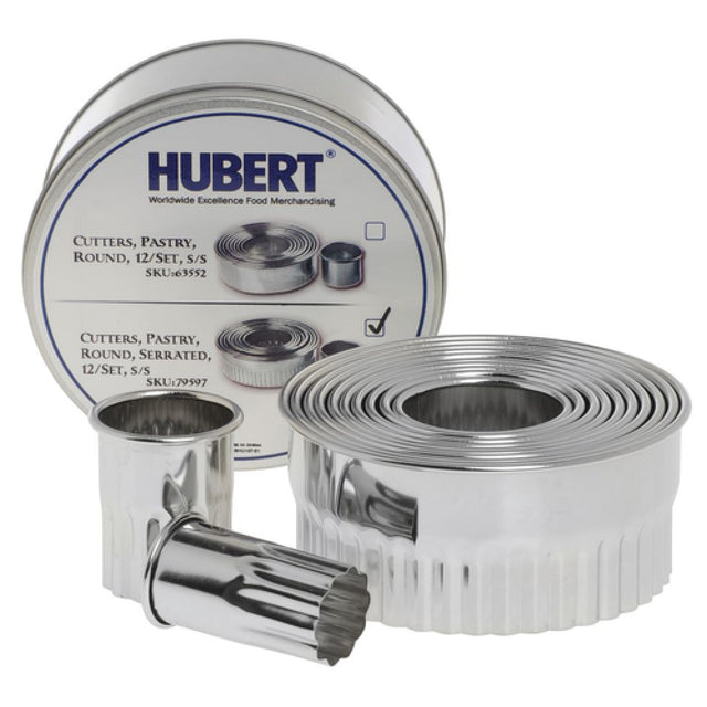 Hubert 79597 - Pastry Cutter Set, 12-piece, Graduated Sizes: 1"