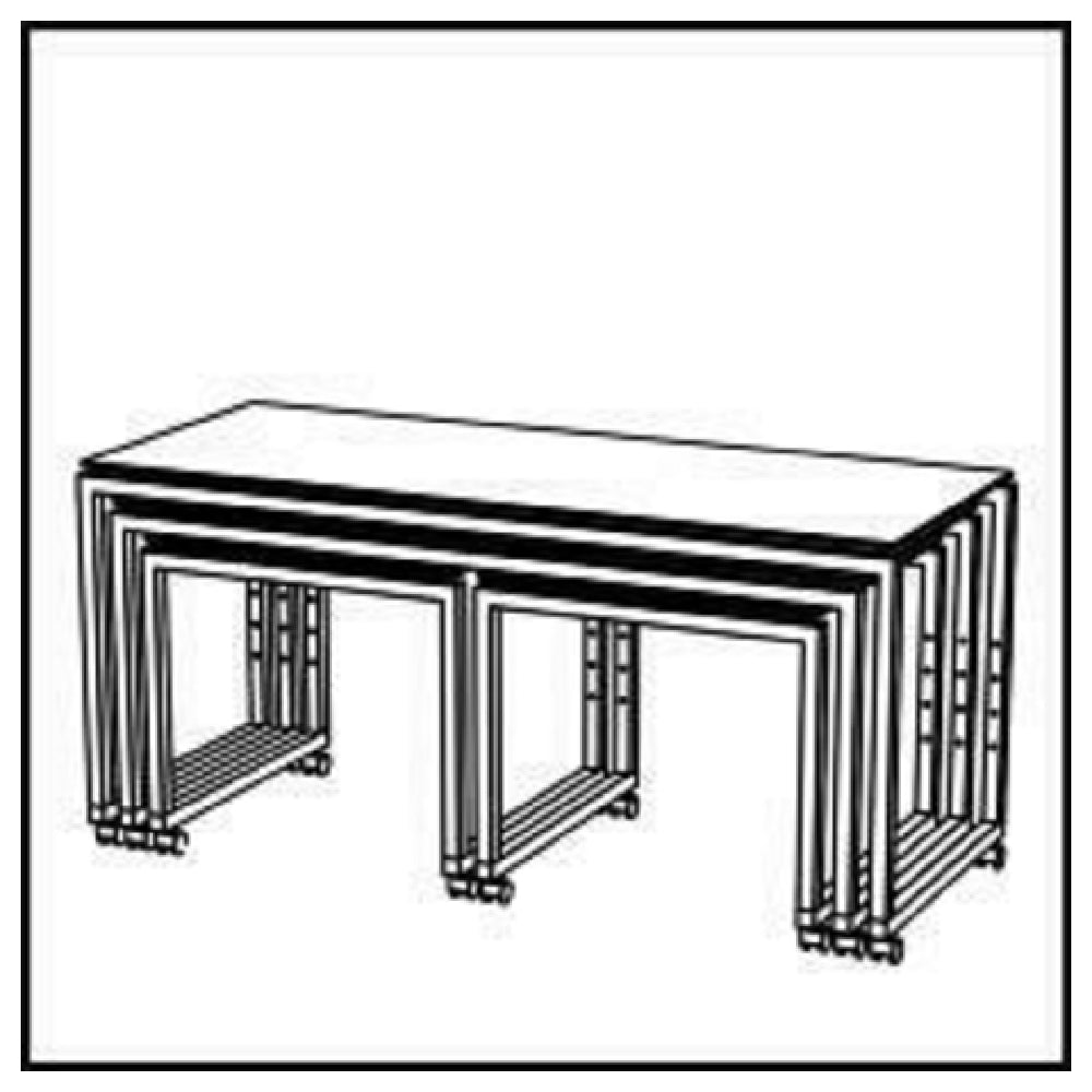 BauscherHepp VE-81001 Venta® Buffet Table (set Of Four Tables) On Castors With Integrated Height Adjustment