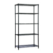 Quantum WR63-2136BK-5 Wire Shelving Starter Kit 36"W X 21"D X 63"H 600 800 Lb. Capacity