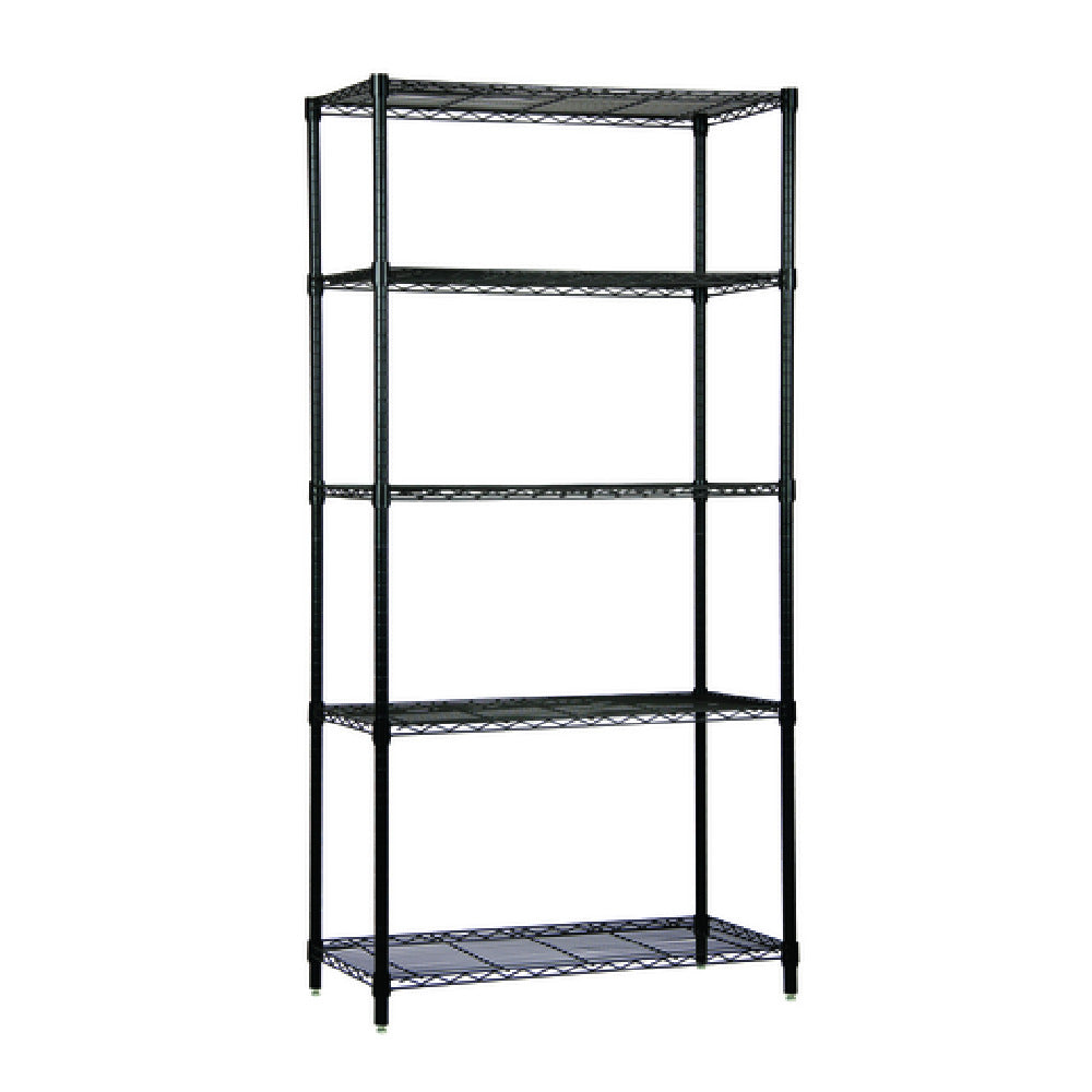 Quantum WR74-1442BK-5 Wire Shelving Starter Kit 42"W X 14"D X 74"H 600 800 Lb. Capacity