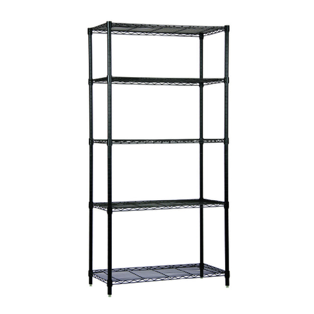 Quantum WR54-3048BK-5 Wire Shelving Starter Kit 48"W X 30"D X 54"H 600 800 Lb. Capacity