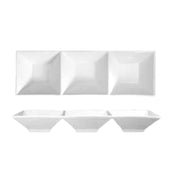International Tableware FA3-12 Bowl Platter 12"W X 4"D X 1-3/4"H (3) 5 Oz.-compartment Square Wells