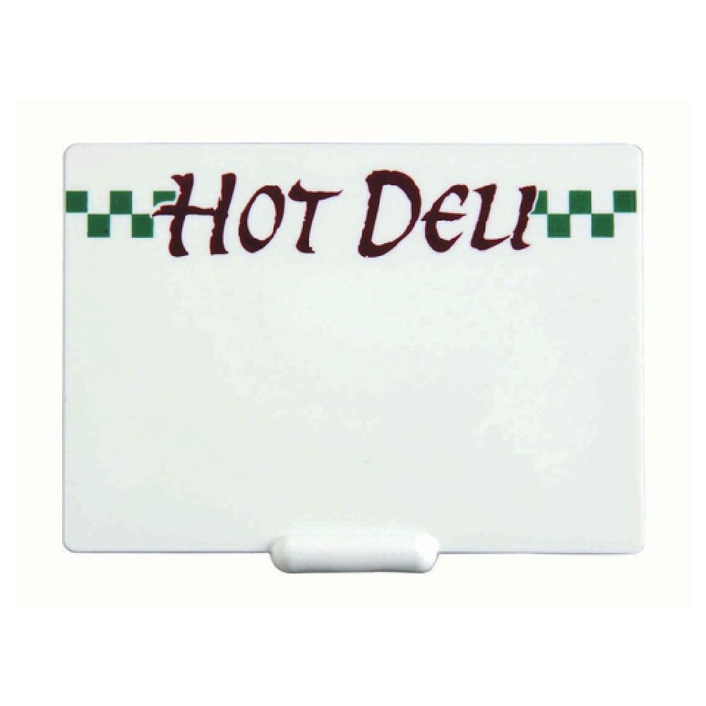 Hubert 78014 - Tag, "Hot Deli" With Green Checkered Design, 3-1/2" X 2-1/2"H
