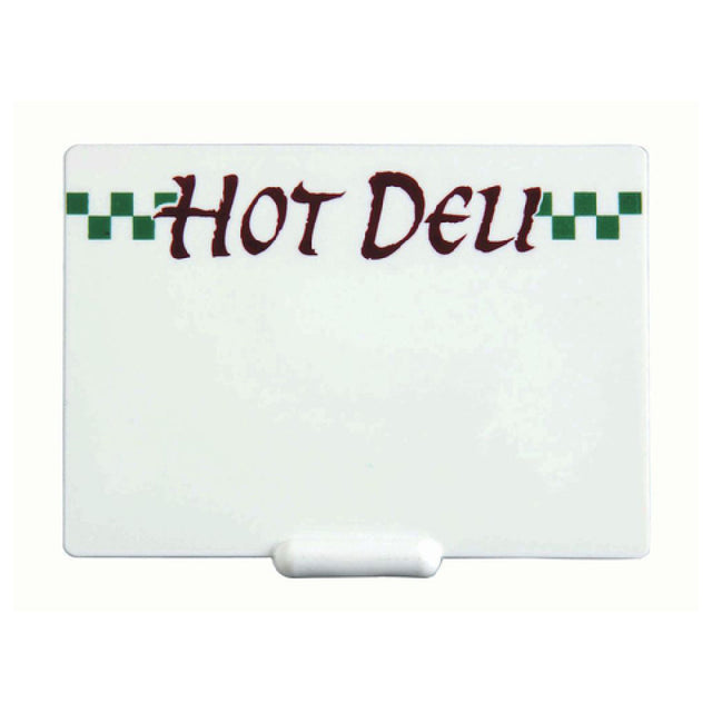 Hubert 78014 - Tag, "Hot Deli" With Green Checkered Design, 3-1/2" X 2-1/2"H