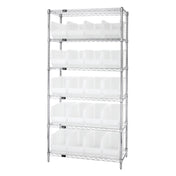 Quantum WR6-265CL Bin Wire Shelving System 36"L X 18"D X 74"H 800 Lbs. Load Capacity Per Shelf