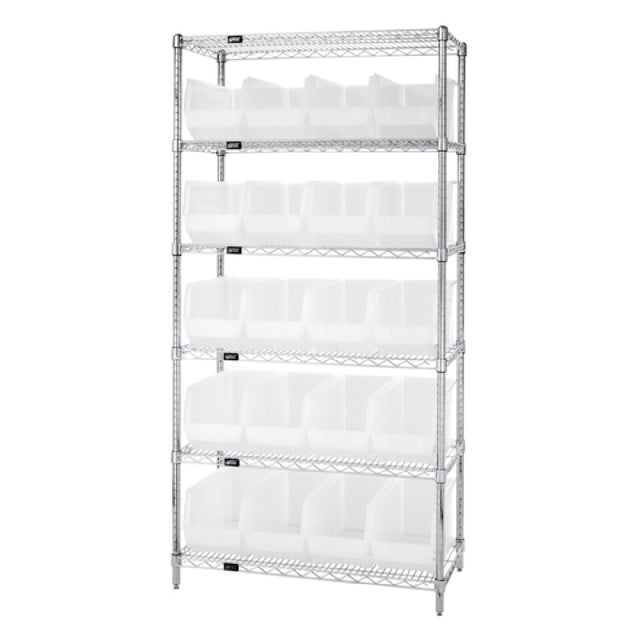 Quantum WR6-265CL Bin Wire Shelving System 36"L X 18"D X 74"H 800 Lbs. Load Capacity Per Shelf