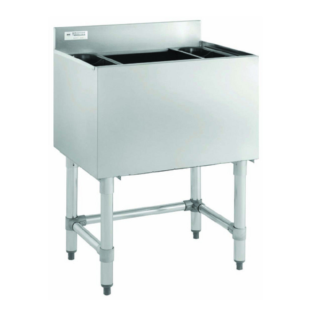 Hubert 83834 - Kratos Underbar Ice Bin With Bottle Holders, 18"x36", 119 Lb. Capacity