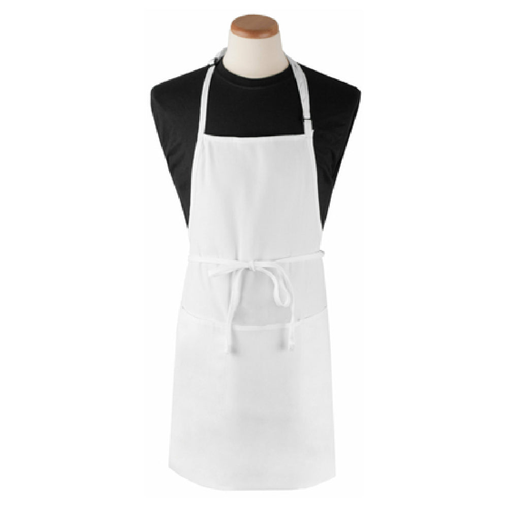 John Ritzenthaler Company 3PBIAELWH Chef Revival® Bib Apron 26" X 31" Extra Long 3 Front Pockets And Pen Pocket With Seamless Bottoms