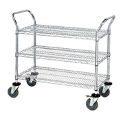 Quantum WRC-1842-3 Utility Cart 42"W X 18"D X 37-1/2"H (3) Wire Shelves