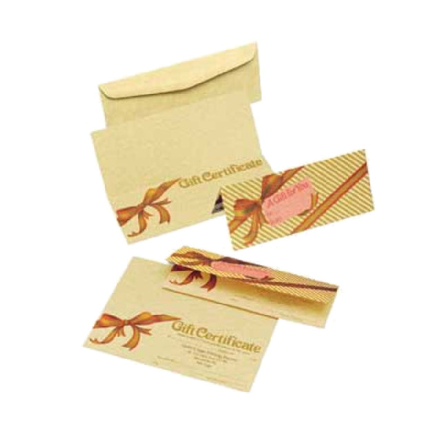 Menu Solutions GC054-1000 Gift Certificate Printed On Mottled Gold Simulated Parchment Paper
