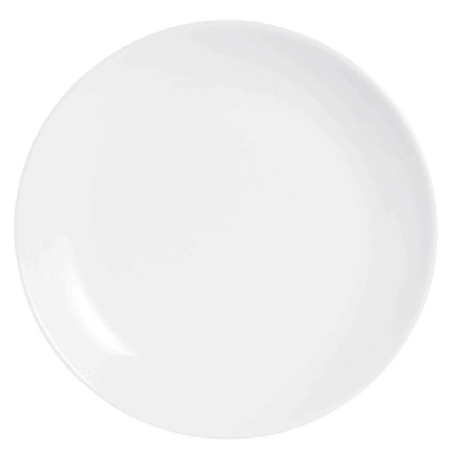 Arc Cardinal N9362 Arcoroc Evolutions White Coupe Plate (D:7.25'') Fluorosilicate Opal Glass