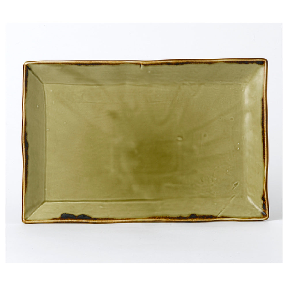 Arc Cardinal HG001 Dudson Harvest Green Rectangle Tray (L:11.25'' X W:7.5'') Vitrified Ceramic