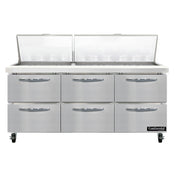Continental Refrigerator SW72N30M-D Mighty Top Sandwich Unit 72"W 20.6 Cu Ft Capacity