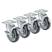Krowne 28-120S Krowne Heavy Duty Plate Caster Swivel With Brake 5" Diameter