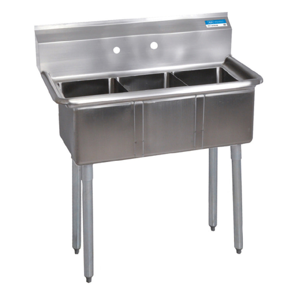 BK Resources ES-3-1014-10 Economy Sink Three Compartment 35-1/2"W X 19-13/16"D X 43-3/4"H Overall Size