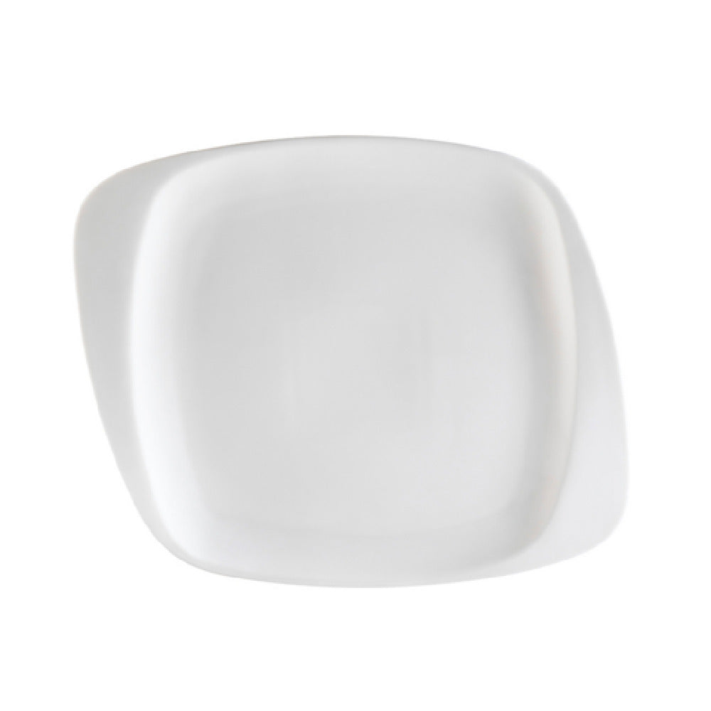 CAC China WH-7 White Pearl Plate 7-3/4"L X 6-3/4"W X 1/2"H Square