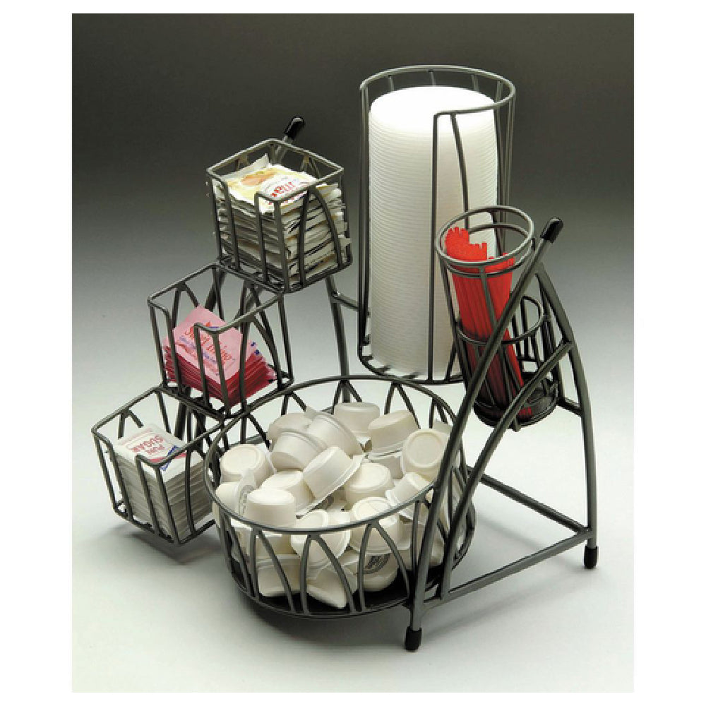 Hubert 47156 - ARCtistic Condiment Holder/Organizer, 6-section, 10" X 10" X 11-3/4"H
