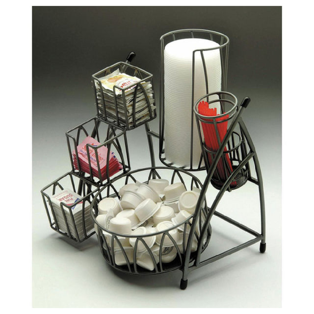 Hubert 47156 - ARCtistic Condiment Holder/Organizer, 6-section, 10" X 10" X 11-3/4"H