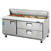 Everest Refrigeration EPBNR3-D2 Drawered Sandwich Prep Table Two-section 71-1/8"W