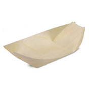 JB Prince RB329 6.5 Poplar Wood Serving Boat 6.5"W X 3.25"D X 0.75"H Bamboo