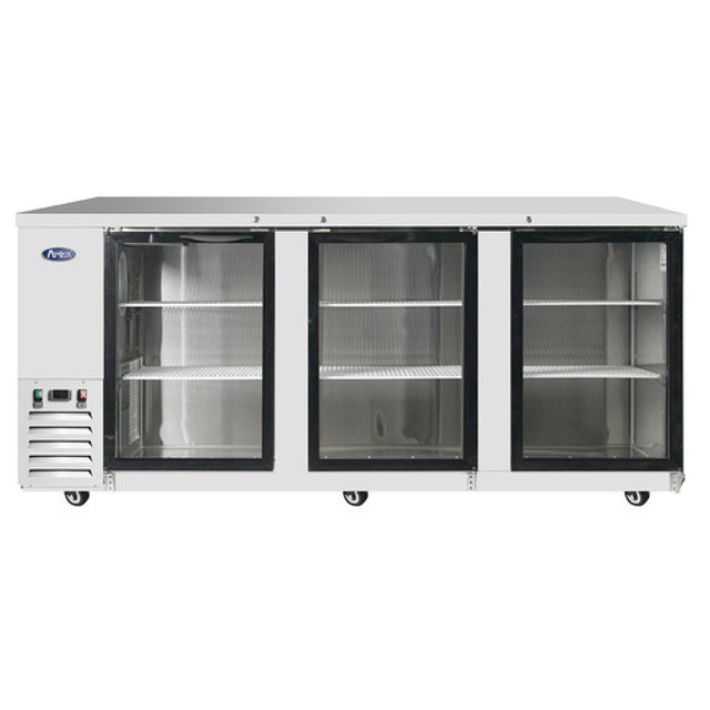 Atosa MBB90GGR Atosa Back Bar Cooler Three-section 89-3/10"W X 28-1/10"D X 40-1/8"H
