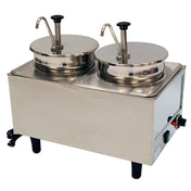 Winco 51074P Benchmark Dual Well Warmer (2) 7 Qt. Wells (2) Stainless Steel Pumps