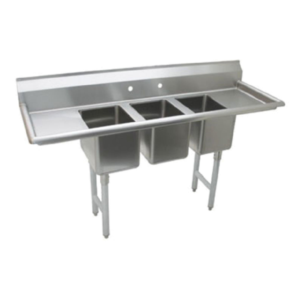 Advance Tabco K7-CS-29 Convenience Store Sink 3-compartment With Left & Right-hand Drainboards