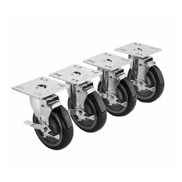 Krowne BC-134 Casters 3" With Brakes (set Of 4)