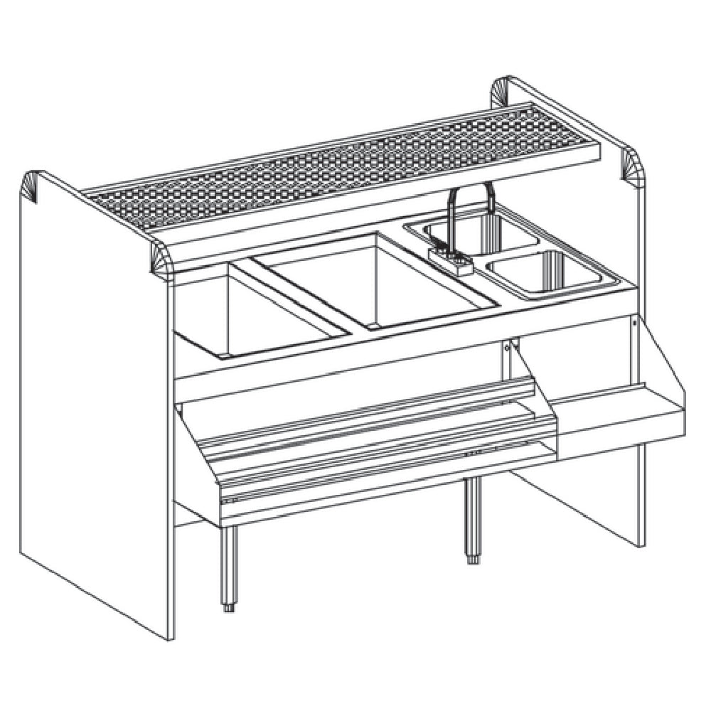 Glastender CS-60X32-CCW Assembly Ice Bin/Cocktail Station Pass-thru Combo 60"W X 32"D