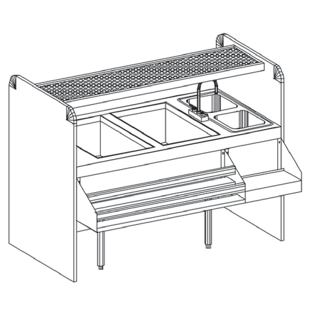 Glastender CS-60X32-CCW Assembly Ice Bin/Cocktail Station Pass-thru Combo 60"W X 32"D