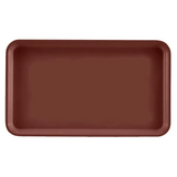 A rectangular, reddish-brown Camtray with slightly raised, rounded edges, viewed from directly above against a plain, light background. This dishwasher safe tray has a smooth surface and no visible patterns or textures.
