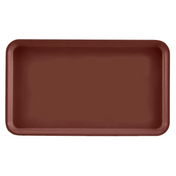 A rectangular, reddish-brown Camtray with slightly raised, rounded edges, viewed from directly above against a plain, light background. This dishwasher safe tray has a smooth surface and no visible patterns or textures.