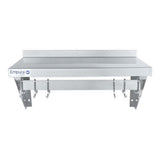 Empura E-WPS-1224 - Pot Rack, Wall-Mounted, 24" X 12" Stainless Steel Wall-mounted Pot Rack With Shelf And 18 Gauge Galvanized Hooks