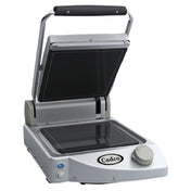 Cadco CPG-10F Single Clamshell Grill Black Glass-ceramic Grill Surfaces Smooth Top & Bottom Plates