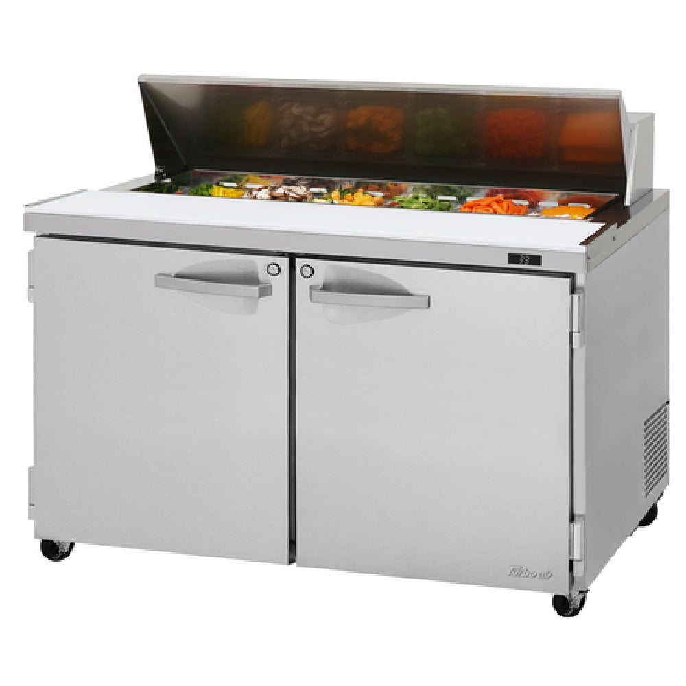 Turbo Air PST-48-N PRO Series Sandwich/Salad Prep Table Two-section Rear Mount Self-contained Compressor