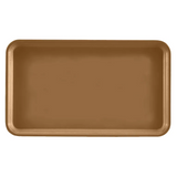 A rectangular, shallow brown Camtray with rounded corners and a smooth surface, made from high-impact fiberglass. This dishwasher safe tray is viewed from above against a white background.