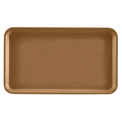 A rectangular, shallow brown Camtray with rounded corners and a smooth surface, made from high-impact fiberglass. This dishwasher safe tray is viewed from above against a white background.
