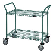 Quantum WRC-2136P-2 Utility Cart 36"W X 21"D X 37-1/2"H (2) Wire Shelves